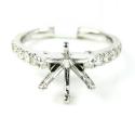 Ladies 18k white gold round diamond semi mount ring 0.60ct