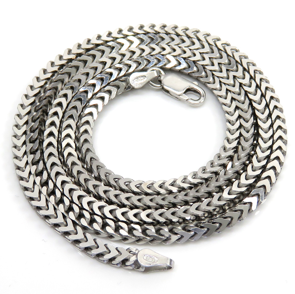 925 white sterling silver solid franco chain 18-26 inches 2.5mm - Image 2
