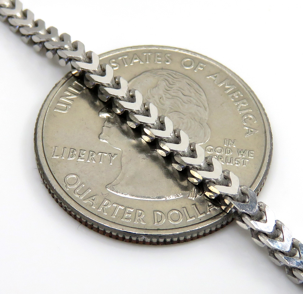 925 white sterling silver solid franco chain 18-26 inches 2.5mm - Image 3