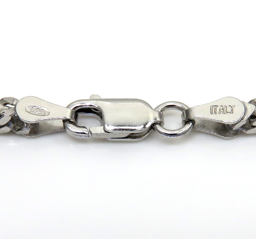 925 white sterling silver solid franco chain 18-26 inches 2.5mm - Image 4