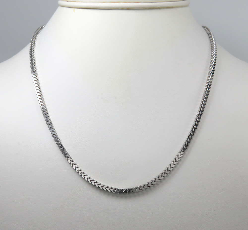 925 white sterling silver solid franco chain 18-26 inches 2.5mm