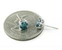 14k large gold blue round diamond studs 1.00ct