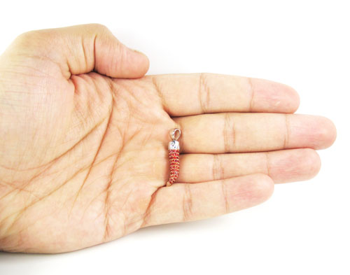 Unisex 18k gold sapphire & diamond italian horn pendant 1.36ct - Image 7