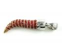Unisex 18k gold sapphire & diamond italian horn pendant 1.36ct