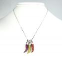 Unisex 18k gold sapphire & diamond italian horn pendant 1.36ct