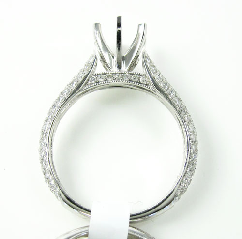 18k white gold diamond semi mount ring set 1.38ct - Image 4