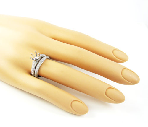 18k white gold diamond semi mount ring set 1.38ct - Image 5