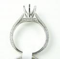 18k white gold diamond semi mount ring set 1.38ct