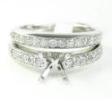 14k white gold diamond semi mount ring set 0.60ct