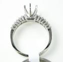 18k white gold baguette diamond semi mount ring set 1.18ct