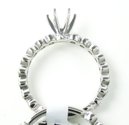 14k white gold round diamond semi mount ring set 1.28ct