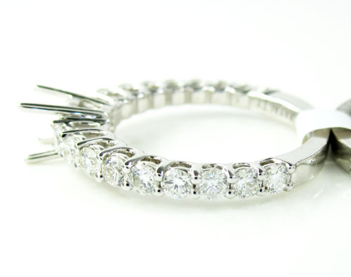 18k white gold round diamond semi mount ring set 2.21ct