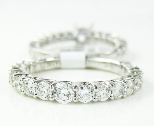 18k white gold round diamond semi mount ring set 2.21ct
