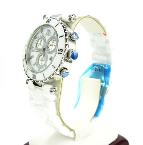 Ladies techno master white ceramic watch