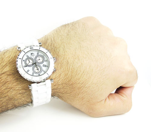 Ladies techno master white ceramic watch
