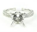18k white gold round diamond semi mount ring 0.66ct