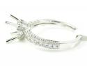 18k white gold round diamond semi mount ring 0.66ct