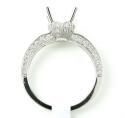 18k white gold round diamond semi mount ring 0.66ct
