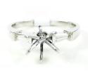 14k white gold baguette diamond semi mount ring 0.14ct