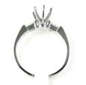 14k white gold baguette diamond semi mount ring 0.14ct