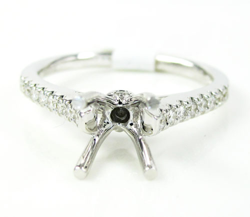 18k white gold round diamond semi mount ring 0.18ct - Image 2