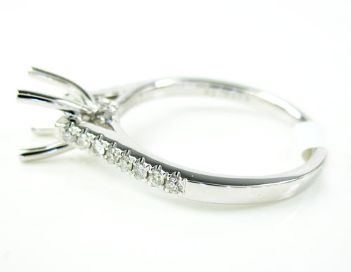 18k white gold round diamond semi mount ring 0.18ct - Image 3