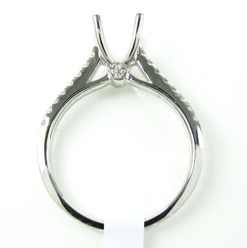 18k white gold round diamond semi mount ring 0.18ct - Image 4