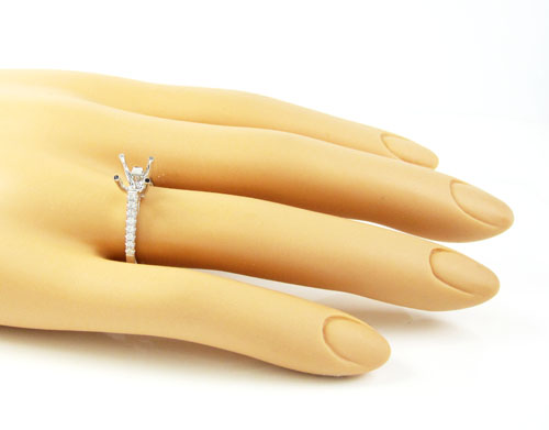 18k white gold round diamond semi mount ring 0.18ct - Image 6