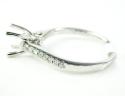 18k white gold round diamond semi mount ring 0.18ct
