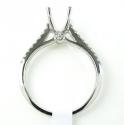 18k white gold round diamond semi mount ring 0.18ct