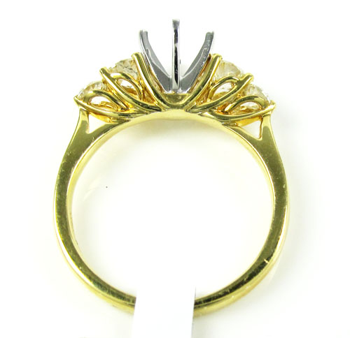 18k yellow gold round diamond semi mount ring 0.79ct - Image 4