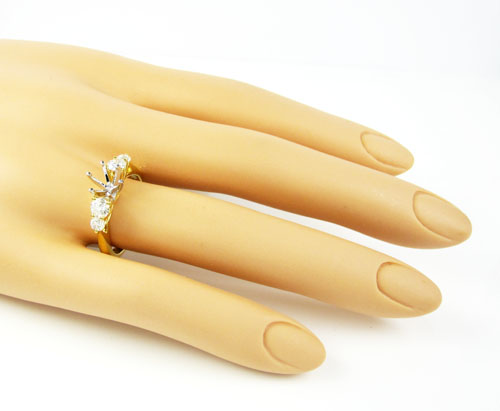 18k yellow gold round diamond semi mount ring 0.79ct - Image 5