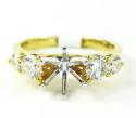 18k yellow gold round diamond semi mount ring 0.79ct
