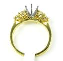 18k yellow gold round diamond semi mount ring 0.79ct