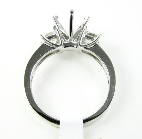 18k white gold princess diamond semi mount ring 0.68ct