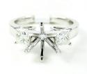 18k white gold princess diamond semi mount ring 0.68ct