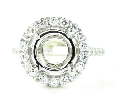 18k white gold round diamond semi mount ring 0.90ct - Image 2