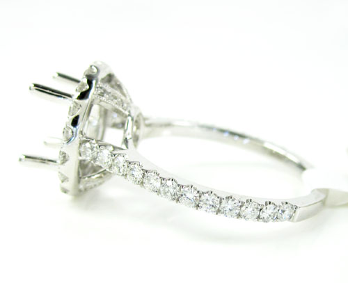 18k white gold round diamond semi mount ring 0.90ct