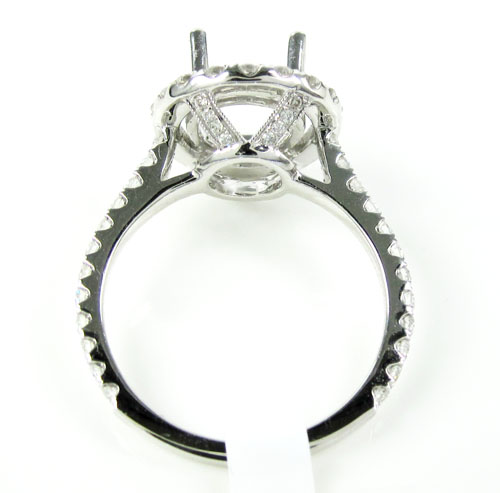 18k white gold round diamond semi mount ring 0.90ct