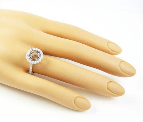 18k white gold round diamond semi mount ring 0.90ct - Image 5