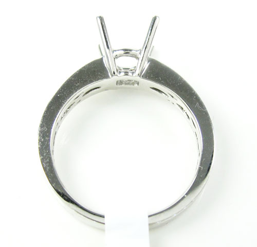 18k white gold princess diamond semi mount ring 0.45ct