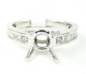 18k white gold princess diamond semi mount ring 0.45ct