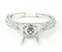 18k white gold round diamond semi mount ring 0.95ct