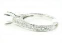 18k white gold round diamond semi mount ring 0.95ct