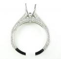 18k white gold round diamond semi mount ring 0.95ct