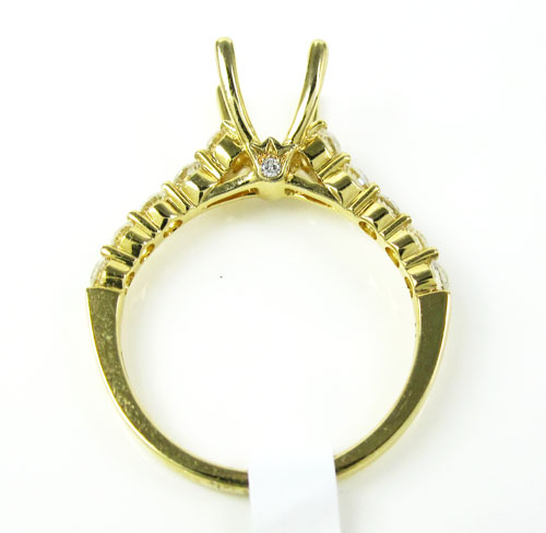 18k yellow gold round diamond semi mount ring 0.66ct - Image 4