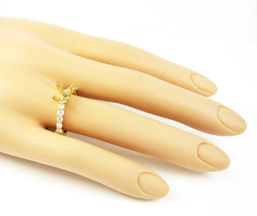 18k yellow gold round diamond semi mount ring 0.66ct - Image 5