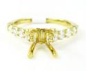18k yellow gold round diamond semi mount ring 0.66ct