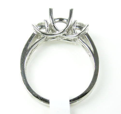 18k white gold round diamond semi mount ring 0.75ct
