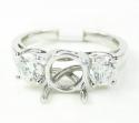 18k white gold round diamond semi mount ring 0.75ct
